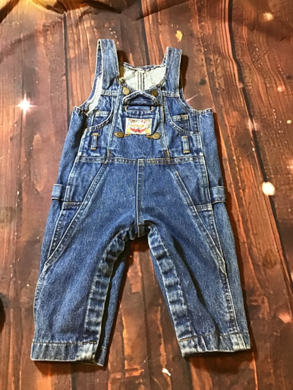 Vintage hush puppies infant denim overalls size 12 months